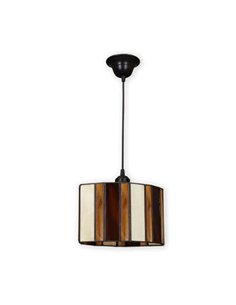 Colgante Alqueria 1xe27 Negro/beis/marron Regx22x28 Cm