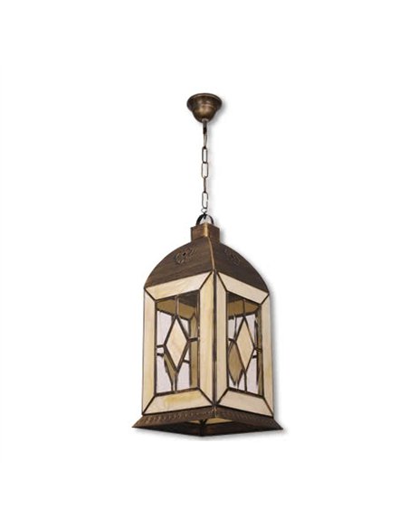 Farol Pequeño Califa 1xe27 Oro Viejo/Beis Regx17x17 Cm