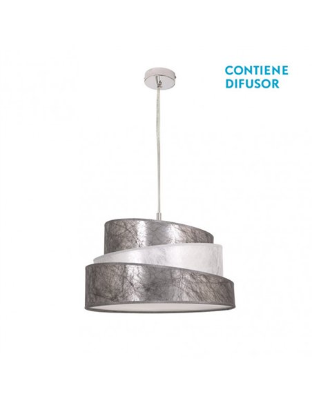Colgante Colonia Cromo/plata-blanco 3xe27 Regx40x40 Cm