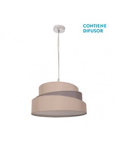 Colgante Colonia Cromo/gris-topo 3xe27 Regx40x40 Cm