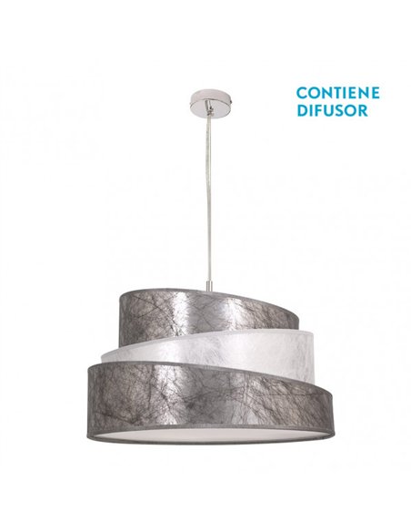 Colgante Colonia Cromo/plata-blanco 3xe27 Regx50x50 Cm