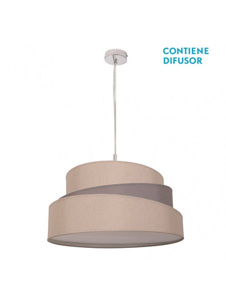 Colgante Colonia Cromo/gris-topo 3xe27 Regx50x50 Cm