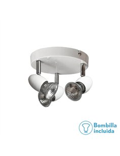 Plafon Foco Sonora Blanco 3xgu10 Bomb. incl 13x17d