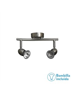 Regleta Foco Sonora Niquel 2xgu10 Bomb. incl 15x26