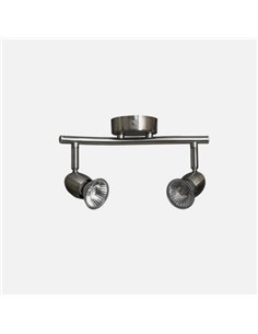 Regleta Foco Sonora Niquel 2xgu10 Bomb. incl 15x26 2