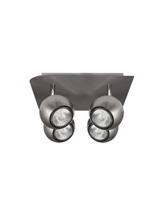 Plafon Foco Dali Niquel 4xgu10 Bomb. Halog. Incl.14x25x25