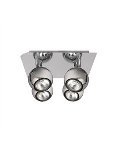 Plafon Foco Dali Cromo 4xgu10 Bomb. Halog. Incl.14x25x25