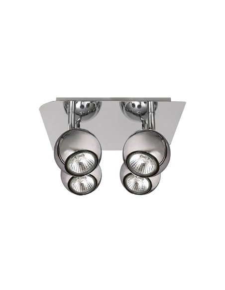Plafon Foco Dali Cromo 4xgu10 Bomb. Halog. Incl.14x25x25