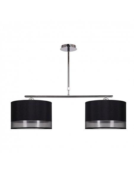 Lampara Serie Menorca 2xe27 Cromo/Negra Regx86x25 Cm