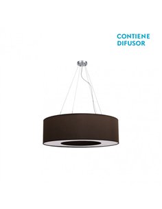 Colgante Peq. Haiti 4xe27 Cromo/Marron Regx50x50 Cm