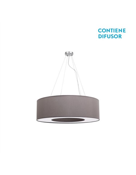 Colgante Peq. Haiti 4xe27 Cromo/Topo Regx50x50 Cm
