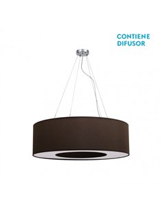 Colgante Mediano Haiti 4xe27 Cromo/Marron Regx65x65 Cm