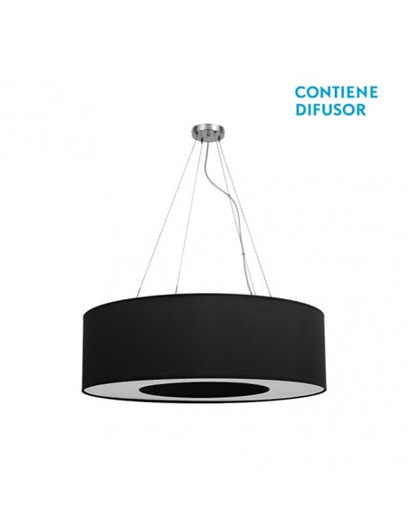 Colgante Mediano Haiti 4xe27 Cromo/Negro Regx65x65 Cm