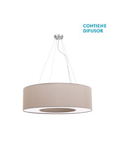 Colgante Mediano Haiti 4xe27 Cromo/Piedra Regx65x65 Cm