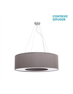 Colgante Mediano Haiti 4xe27 Cromo/Topo Regx65x65 Cm