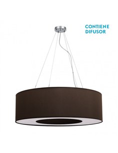 Colgante Grande Haiti 4xe27 Cromo/Marron Regx80x80 Cm