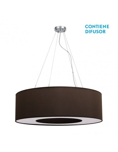 Colgante Grande Haiti 4xe27 Cromo/Marron Regx80x80 Cm