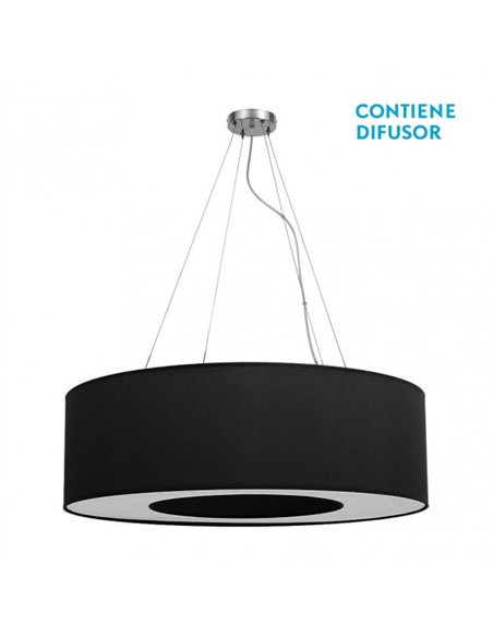 Colgante Grande Haiti 4xe27 Cromo/Negro Regx80x80 Cm