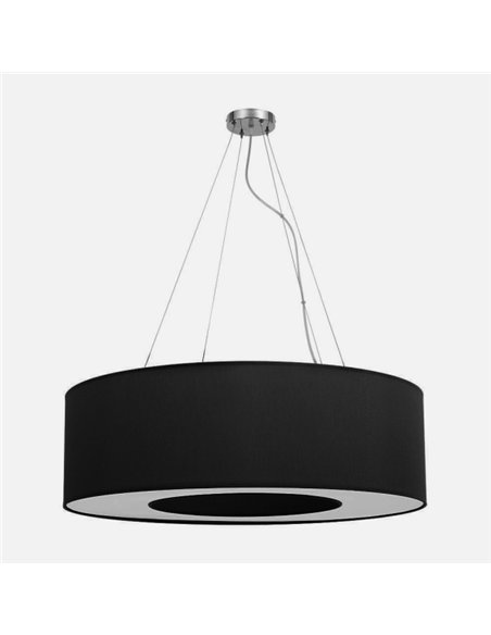 Colgante Grande Haiti 4xe27 Cromo/Negro Regx80x80 Cm