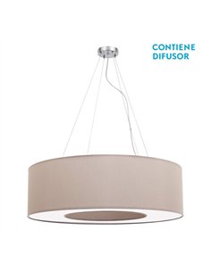 Colgante Grande Haiti 4xe27 Cromo/Piedra Regx80x80 Cm