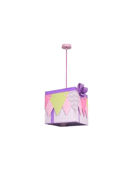 Colgante Grande Serie Regalo Lila 1xe27 30x30x30