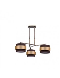 Lampara Bremen Cuero/marron-oro 3xe14 Regx55x55 Cm