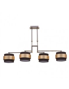 Lampara 4aa Bremen Cuero/marron-oro 4xe14 Regx92x25 Cm