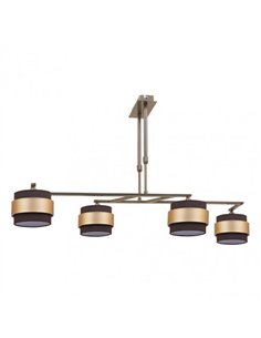Lampara 4lp Bremen Cuero/marron-oro 4xe14 Regx94x34 Cm