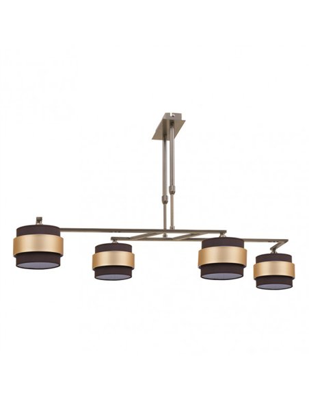 Lampara 4lp Bremen Cuero/marron-oro 4xe14 Regx94x34 Cm