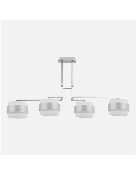 Lampara 4lp Bremen Cromo/blanco-plata 4xe14 Regx94x34 Cm