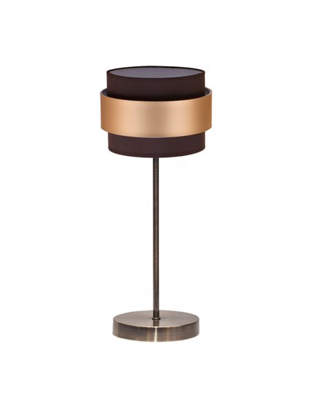 Sobremesa Bremen Cuero/marron-oro 1xe14 39x16x16 Cm