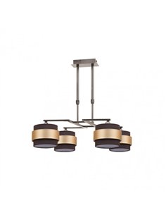 Lampara 4dh Bremen Cuero/marron-oro 4xe14 Regx60x60 Cm