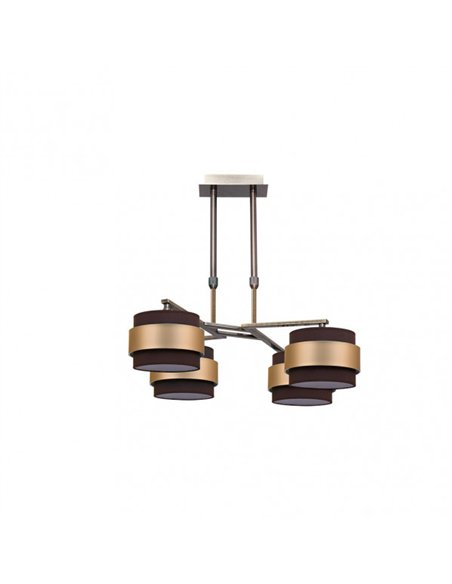 Lampara 4x Bremen Cuero/marron-oro 4xe14 Regx60x60 Cm