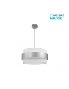 Colgante Bremen Cromo/blanco-plata 3xe27 Regx40x40 Cm