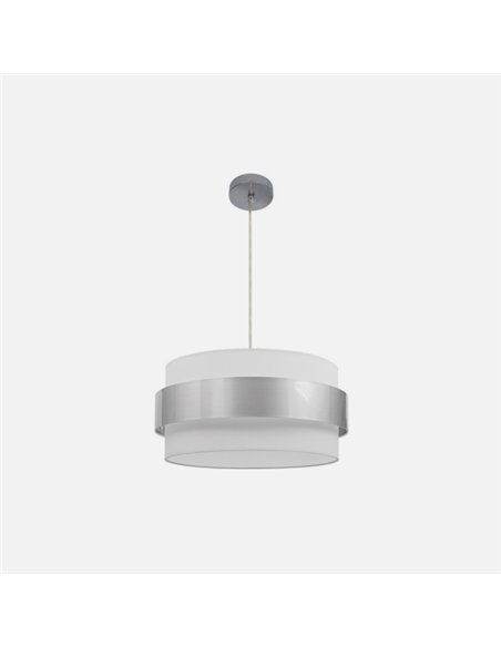 Colgante Bremen Cromo/blanco-plata 3xe27 Regx40x40 Cm