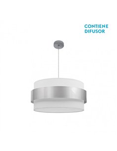 Colgante Bremen Cromo/blanco-plata 3xe27 Regx50x50 Cm