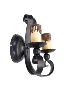 Aplique Rustico 2xe27 Medieval Negro 25x21x16 Cm 2