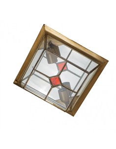 Plafon Grande Granadino 2xe27 Cuero/rojo 11x28