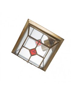 Plafon Pequeño Granadino Cuero/rojo 1xe27 10x26x26 Cm