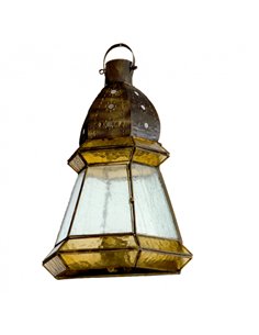 Aplique Grande 1xe27 Ambarina Cuero/ambar 42x30x14 Cm