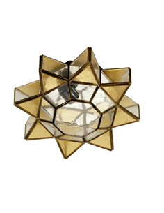 Plafon/aplique 1xe27 Ambarina Cuero/ambar 12x35x35 Cm