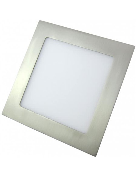 Downlight 12w 4000k Cuadrado Agamenon 990lm Niquel 2x17x17 Cm Corte 15x15 Cm