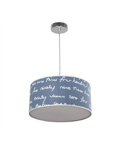 Colgante Letters Azul/blanco 2xe27 Regx35d