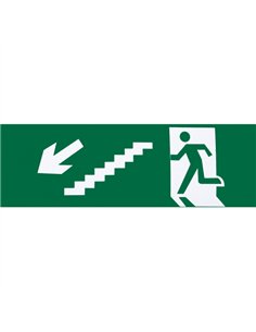 Adhesivo Salida  Emergencia Escalera Izquierda   Bajada 6