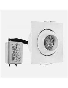 Empotrable Orientable Cuad. 1w 4000k Blanco Centavo 65lm 2 2