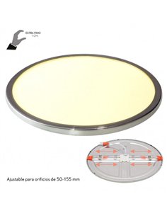 Downlight 20w 4000k Cromo Porvenir 1920lm 1x23x23 Cm De Empotrar Corte Ajustable 5-21 Cm