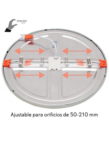 Downlight 20w 4000k Cromo Porvenir 1920lm 1x23x23 Cm De Empotrar Corte Ajustable 5-21 Cm
