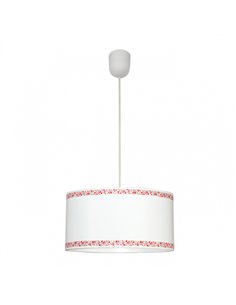 Colgante Cenefa Blanco/rosa 1xe27 Regx35d