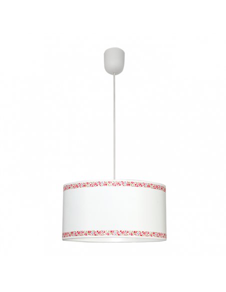 Colgante Cenefa Blanco/rosa 1xe27 Regx35d