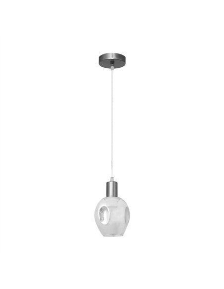 Colgante Meteoro 1xe27 Cromo/fume Regx14 3 Oquedades